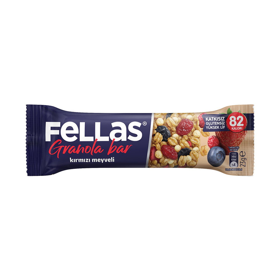 FELLAS GRANOLA  BAR 23GR- KIRMIZI MEYVELİ